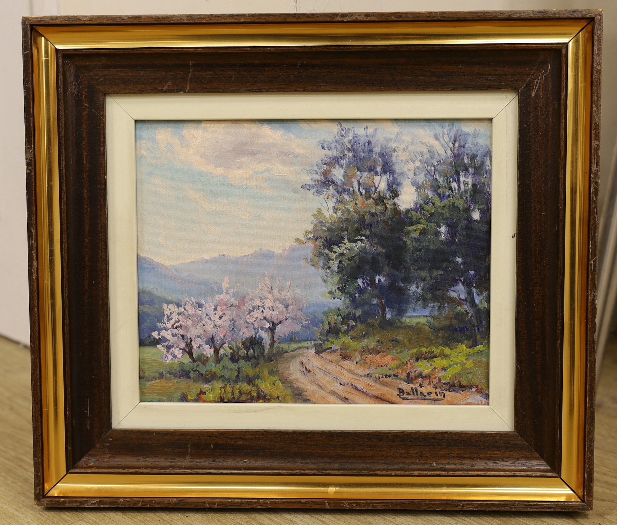 Daniel Grustan Ballarin (1920-2013), oil on canvas, Italian hillside view, signed, 21 x 26cm